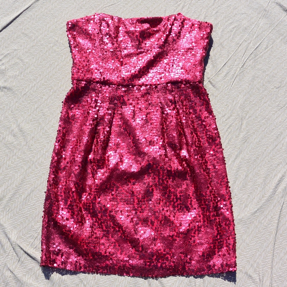 BCBGMAXAZRIA Strapless Sequin Dress